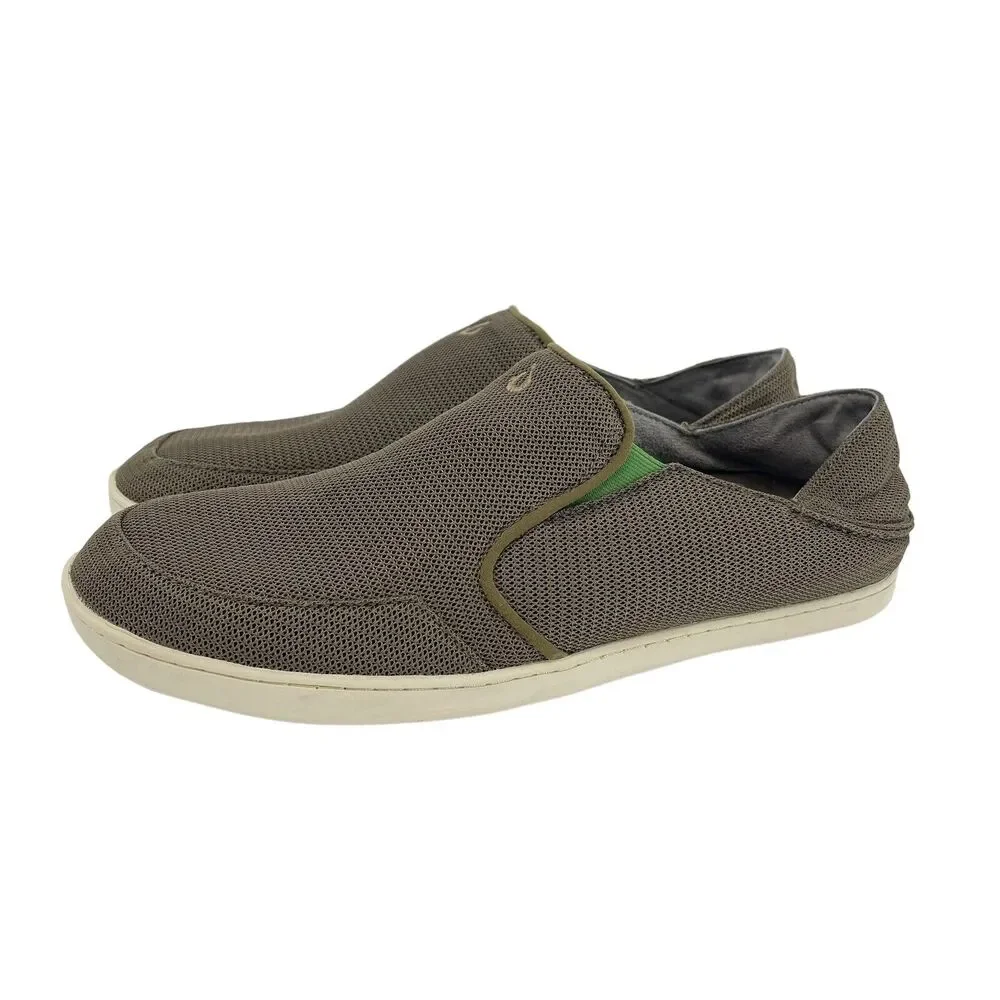 Olukai Mens Size 13 Nohea Mesh Brown Taupe Slip On Casual Comfort Shoes